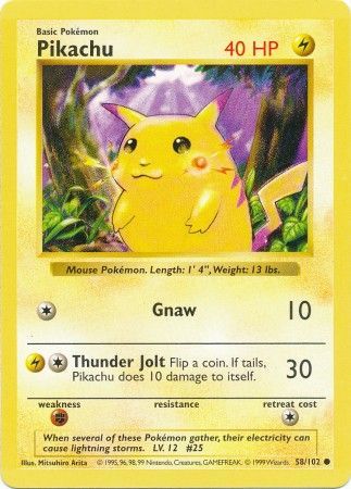 Pikachu (58/102) (Red Cheeks Misprint) [Base Set Shadowless Unlimited] | Gear Gaming Fayetteville