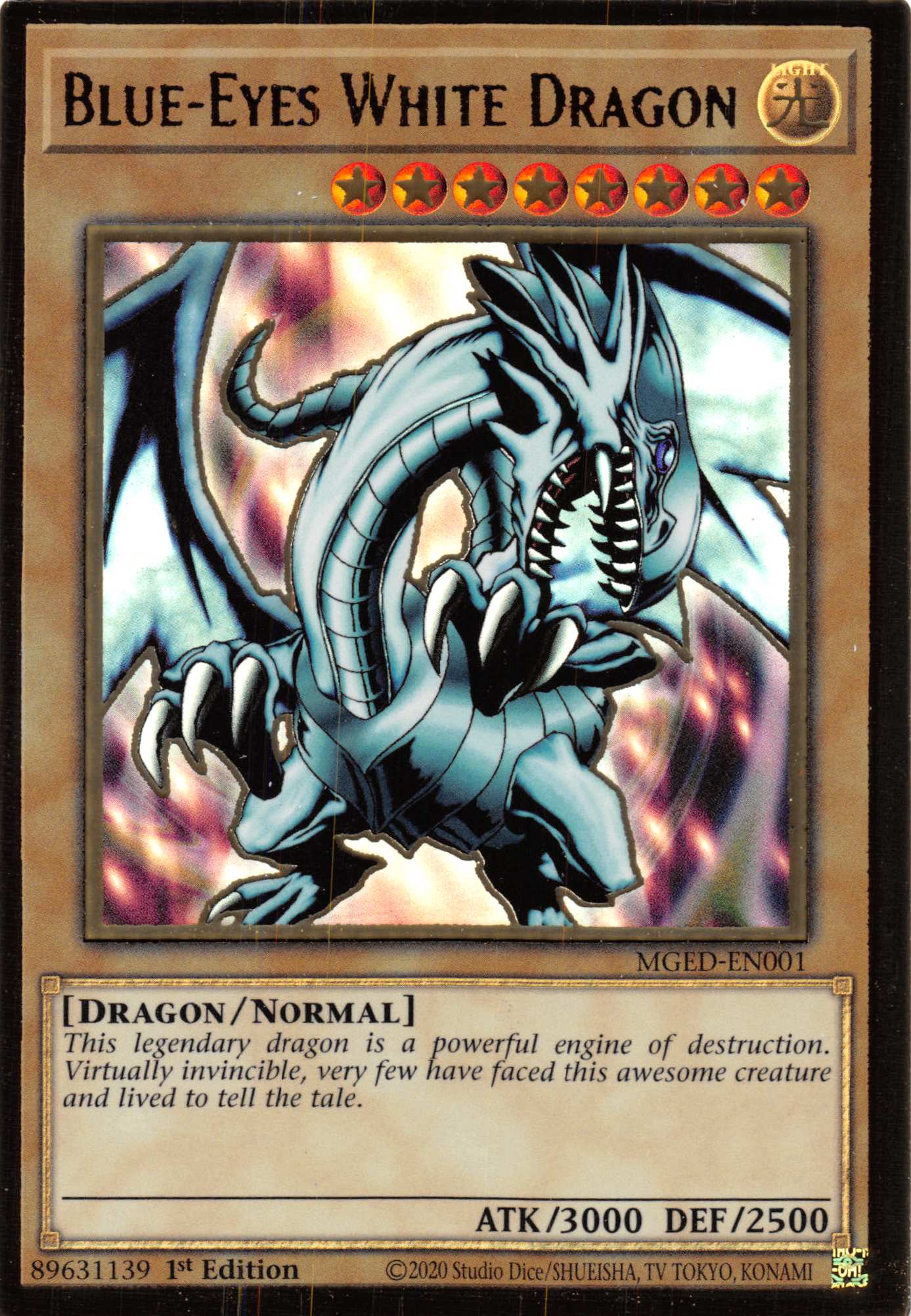 Blue-Eyes White Dragon (Alternate Art) [MGED-EN001] Gold Rare | Gear Gaming Fayetteville