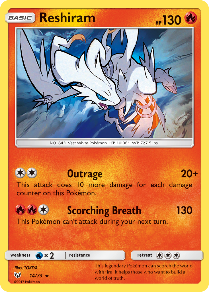 Reshiram (14/73) [Sun & Moon: Shining Legends] | Gear Gaming Fayetteville