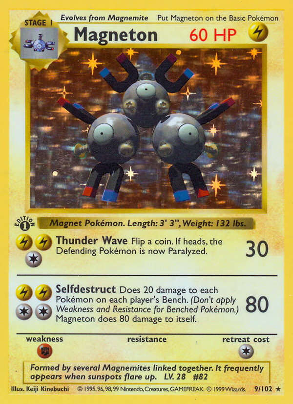 Magneton (9/102) (Shadowless) [Base Set 1st Edition] | Gear Gaming Fayetteville