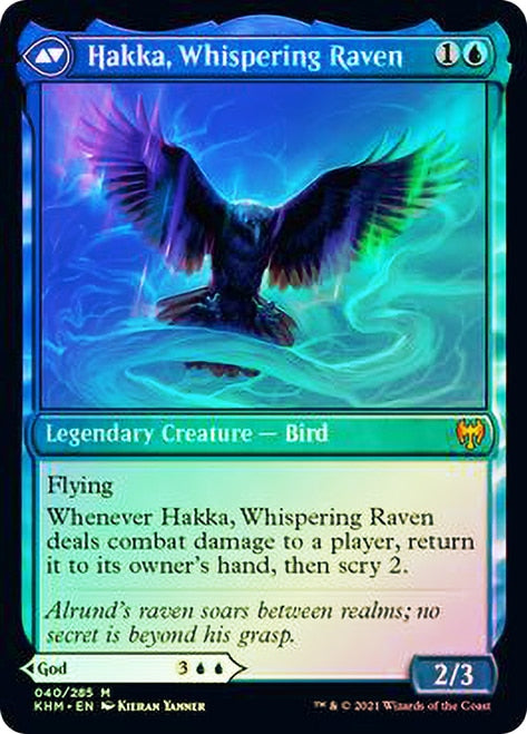 Alrund, God of the Cosmos // Hakka, Whispering Raven [Kaldheim Prerelease Promos] | Gear Gaming Fayetteville