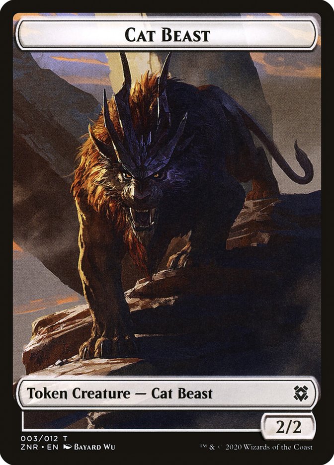 Cat Beast Token [Zendikar Rising Tokens] | Gear Gaming Fayetteville