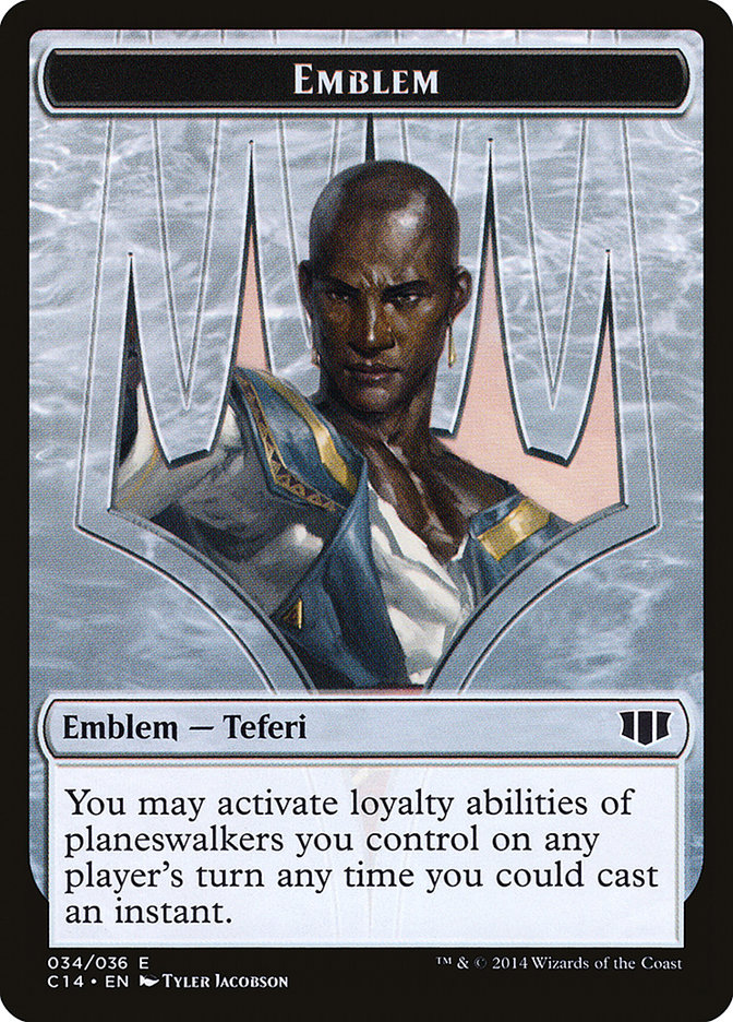 Teferi, Temporal Archmage Emblem // Zombie (011/036) Double-Sided Token [Commander 2014 Tokens] | Gear Gaming Fayetteville