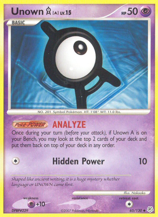 Unown A (65/130) [Diamond & Pearl: Base Set] | Gear Gaming Fayetteville