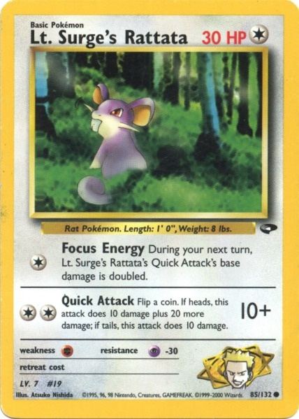 Lt. Surge's Rattata (85/132) [Gym Challenge Unlimited] | Gear Gaming Fayetteville