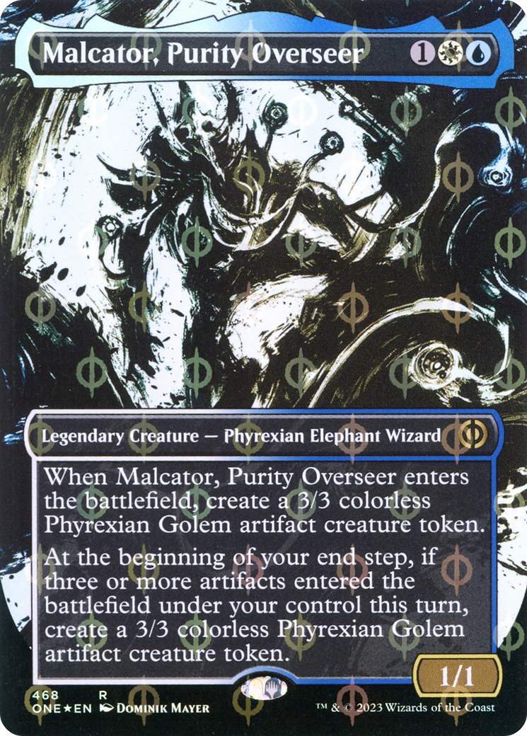 Malcator, Purity Overseer (Borderless Ichor Step-and-Compleat Foil) [Phyrexia: All Will Be One] | Gear Gaming Fayetteville