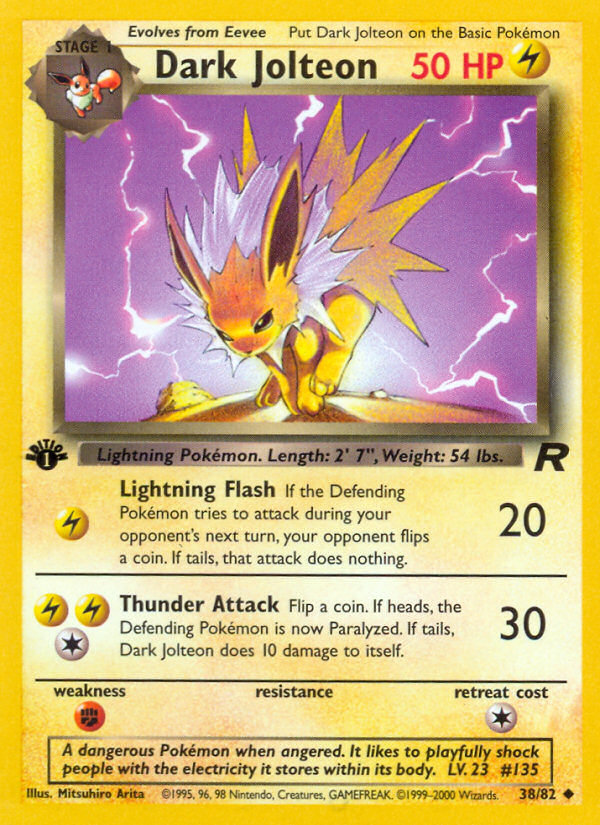 Dark Jolteon (38/82) [Team Rocket 1st Edition] | Gear Gaming Fayetteville