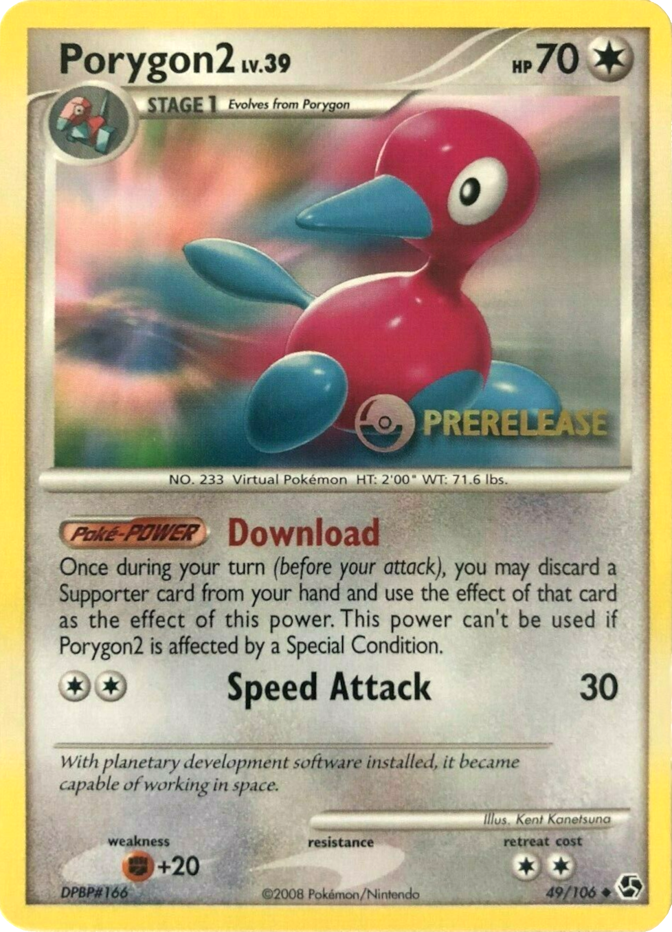 Porygon2 (49/106) (Prerelease Promo) [Diamond & Pearl: Black Star Promos] | Gear Gaming Fayetteville