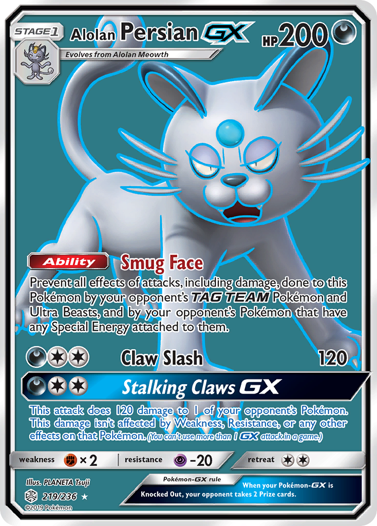 Alolan Persian GX (219/236) [Sun & Moon: Cosmic Eclipse] | Gear Gaming Fayetteville