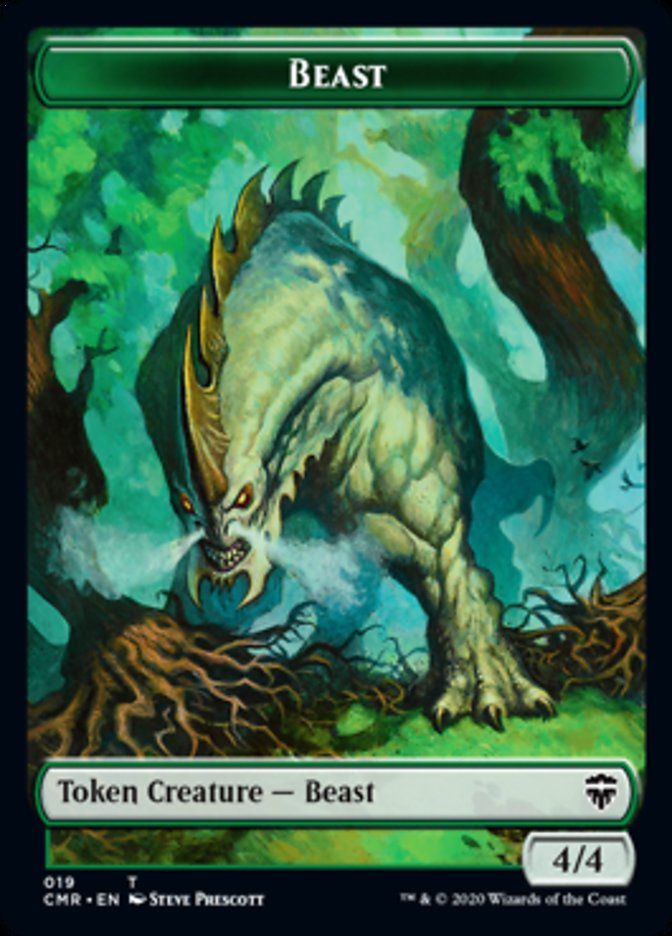 Beast (18) // Beast (19) Double-Sided Token [Commander Legends Tokens] | Gear Gaming Fayetteville