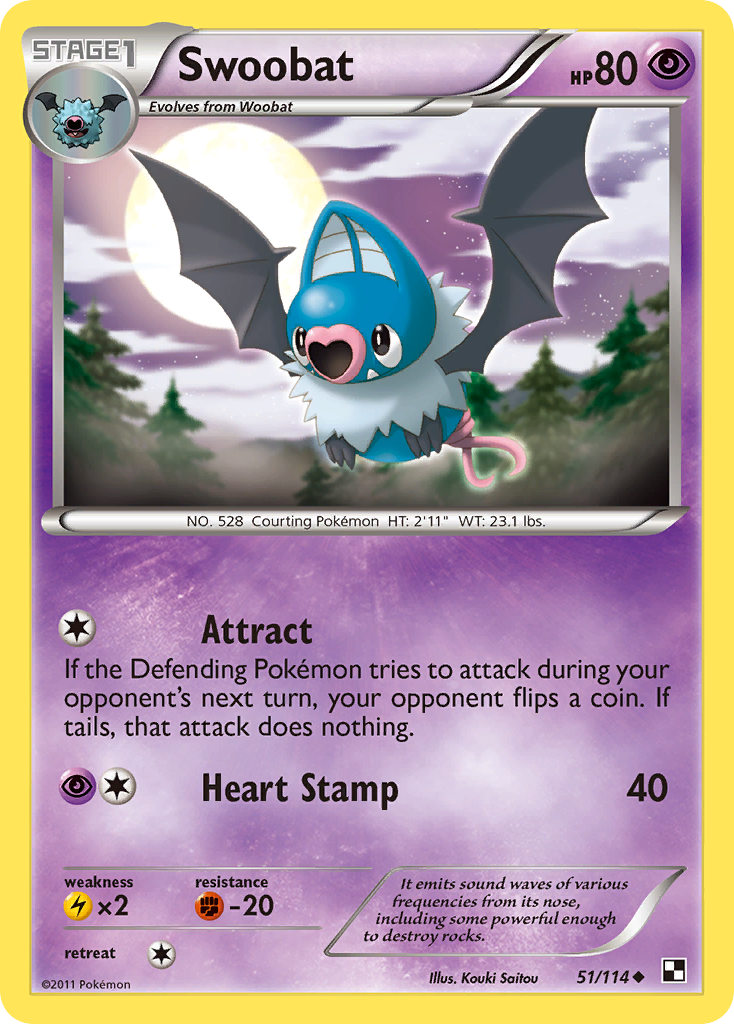 Swoobat (51/114) [Black & White: Base Set] | Gear Gaming Fayetteville