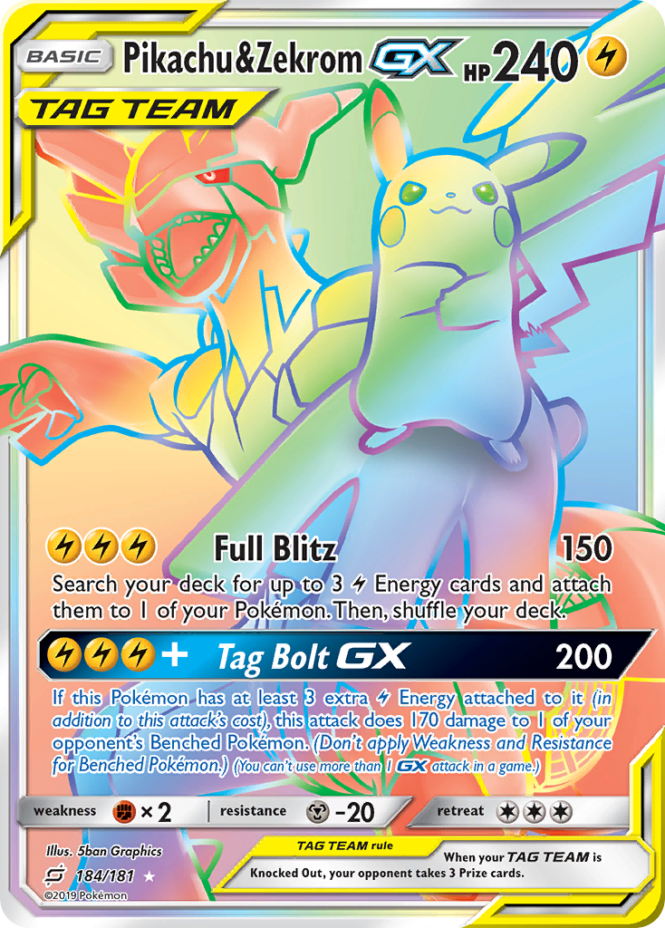 Pikachu & Zekrom GX (184/181) [Sun & Moon: Team Up] | Gear Gaming Fayetteville