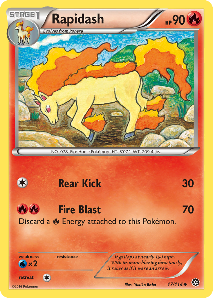 Rapidash (17/114) [XY: Steam Siege] | Gear Gaming Fayetteville