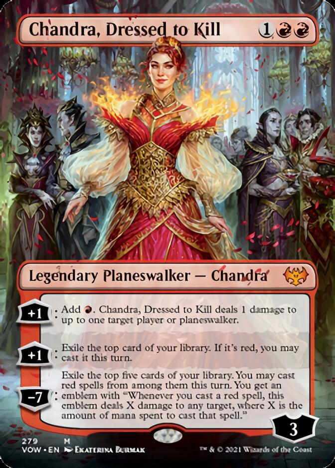 Chandra, Dressed to Kill (Borderless) [Innistrad: Crimson Vow] | Gear Gaming Fayetteville