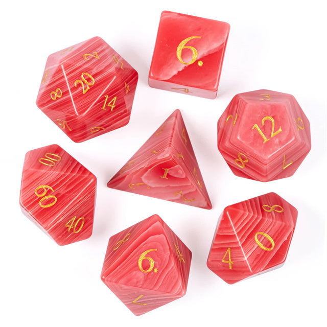 Candy Cane Agate Gemstone Dice Set | Gear Gaming Fayetteville