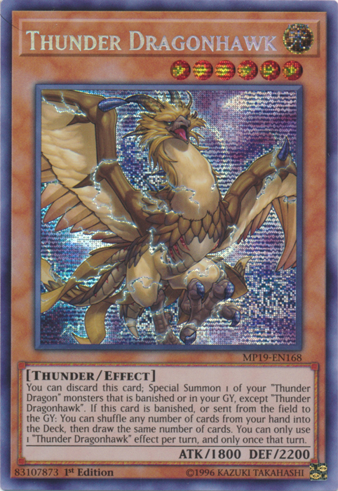 Thunder Dragonhawk [MP19-EN168] Prismatic Secret Rare | Gear Gaming Fayetteville