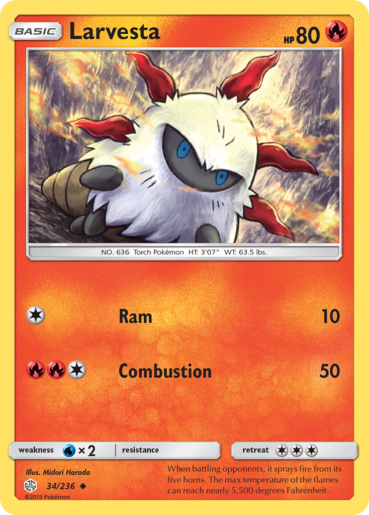 Larvesta (34/236) [Sun & Moon: Cosmic Eclipse] | Gear Gaming Fayetteville