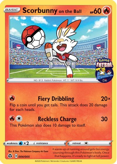 Scorbunny on the Ball (004/005) [Pokemon Futsal Collection] | Gear Gaming Fayetteville