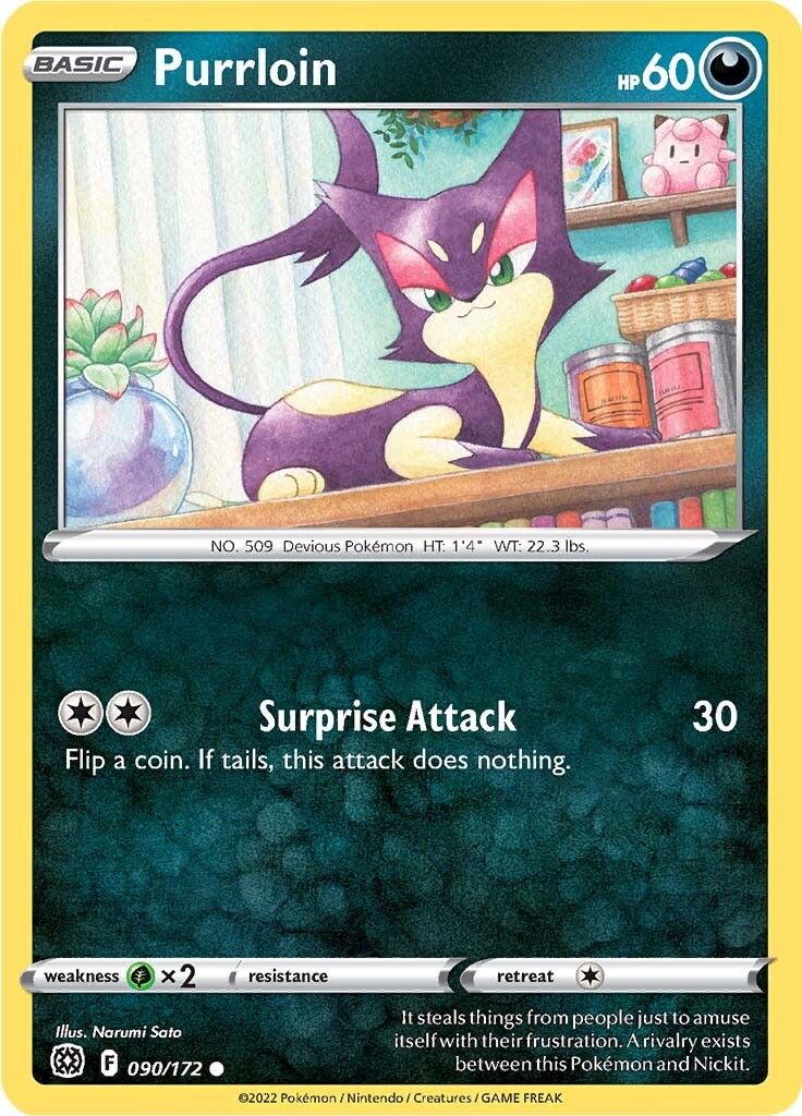 Purrloin (090/172) [Sword & Shield: Brilliant Stars] | Gear Gaming Fayetteville