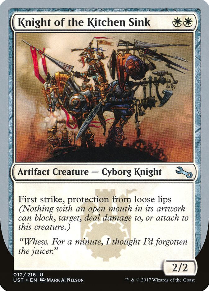 Knight of the Kitchen Sink ("protection from loose lips") [Unstable] | Gear Gaming Fayetteville