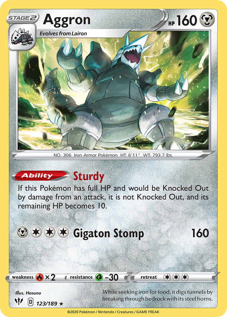 Aggron (123/189) [Sword & Shield: Darkness Ablaze] | Gear Gaming Fayetteville