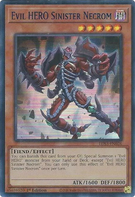 Evil HERO Sinister Necrom (Blue) [LDS3-EN026] Ultra Rare | Gear Gaming Fayetteville