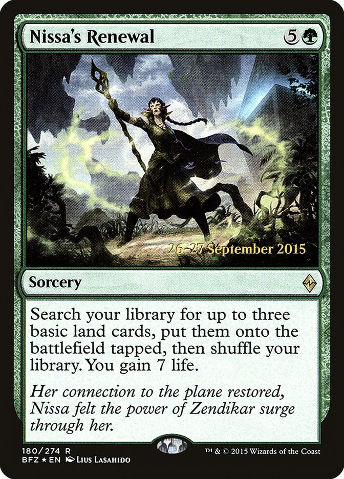 Nissa's Renewal [Battle for Zendikar Prerelease Promos] | Gear Gaming Fayetteville
