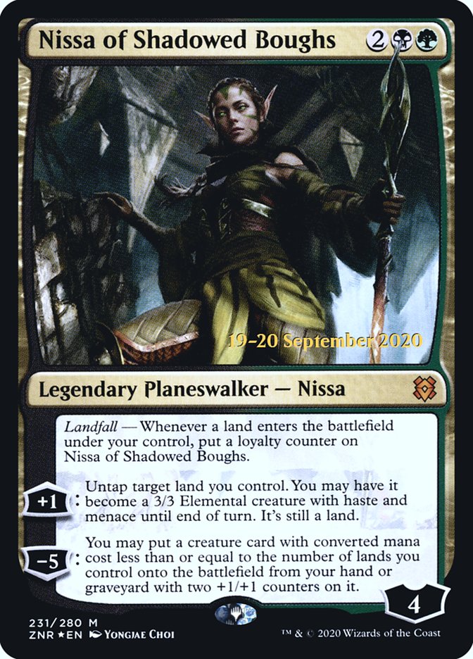 Nissa of Shadowed Boughs [Zendikar Rising Prerelease Promos] | Gear Gaming Fayetteville