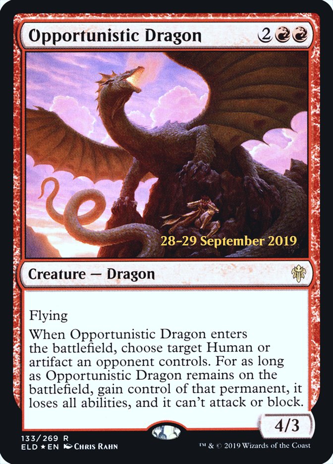 Opportunistic Dragon [Throne of Eldraine Prerelease Promos] | Gear Gaming Fayetteville