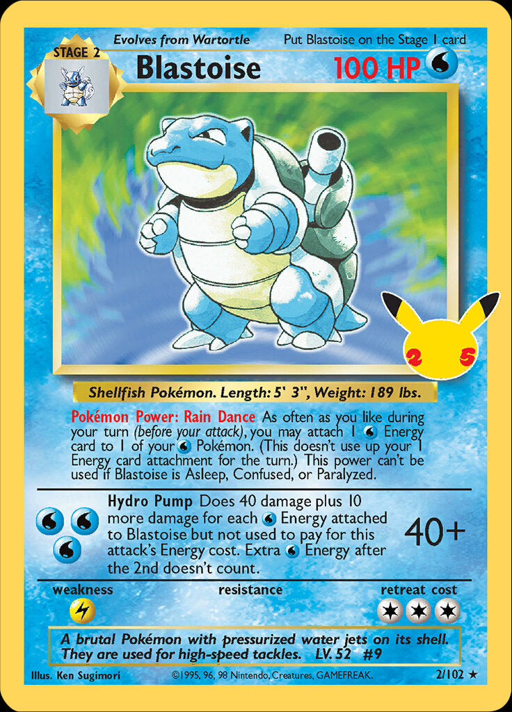 Blastoise (2/102) [Celebrations: 25th Anniversary - Classic Collection] | Gear Gaming Fayetteville