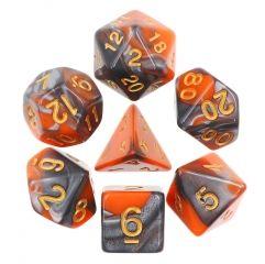 Silver+Orange Blend 7pcs Dice Set | Gear Gaming Fayetteville