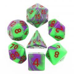 Purple+Green Blend 7pcs Dice Set | Gear Gaming Fayetteville