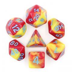 Red+Yellow Blend 7pcs Dice Set | Gear Gaming Fayetteville