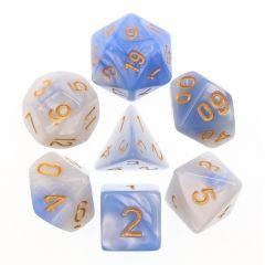 Lt Blue+White Blend 7pcs Dice Set | Gear Gaming Fayetteville