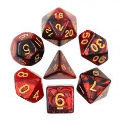 Red+Black Blend 7pcs Dice Set | Gear Gaming Fayetteville