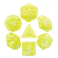 Bright Yellow Pearl 7pcs Dice Set | Gear Gaming Fayetteville