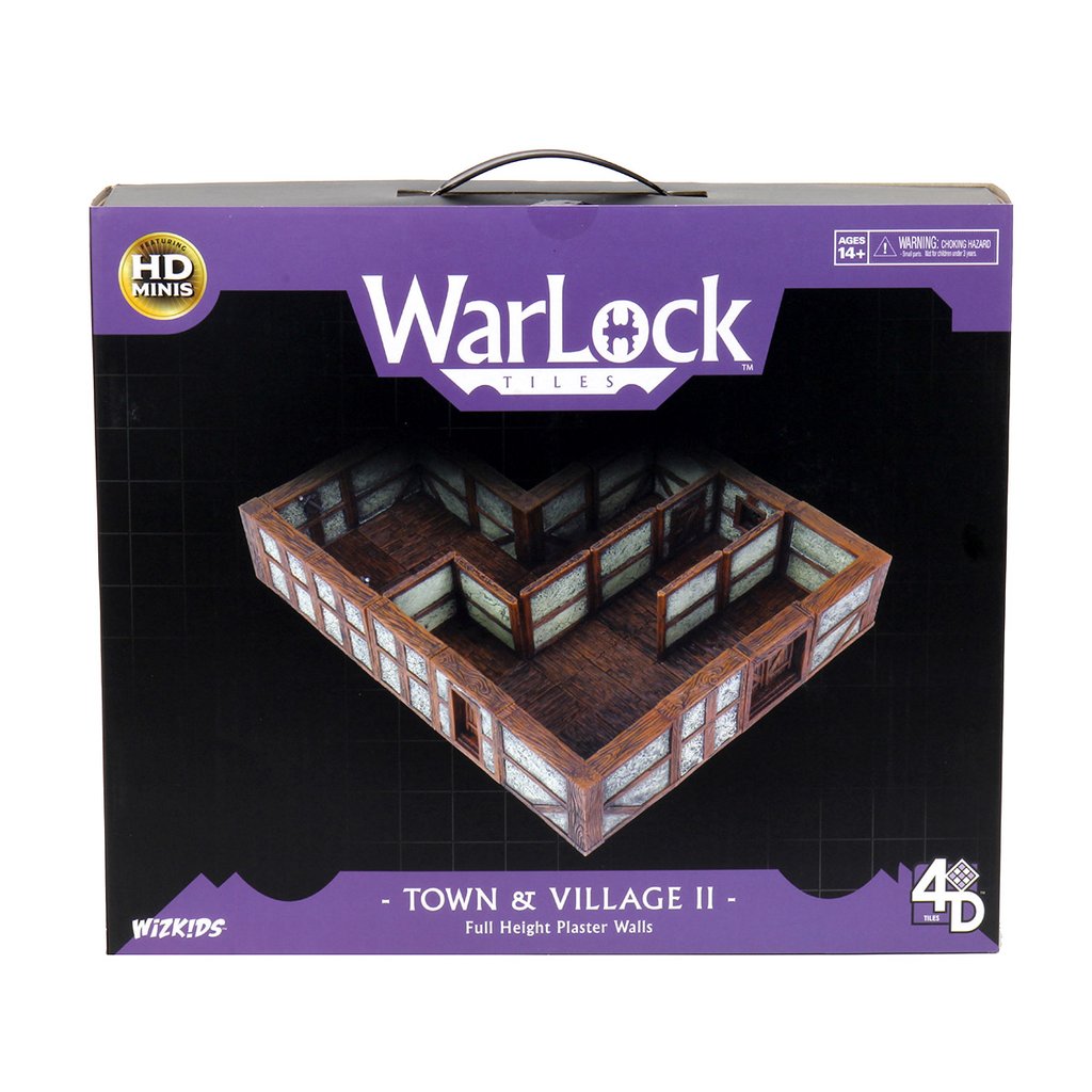 Wizkids Warlock Tiles - Town & Village II: Full Height Plaster Walls | Gear Gaming Fayetteville