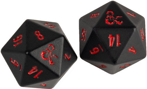 Heavy Metal Dungeons and Dragons D20 Dice:  Black and Red (2) | Gear Gaming Fayetteville