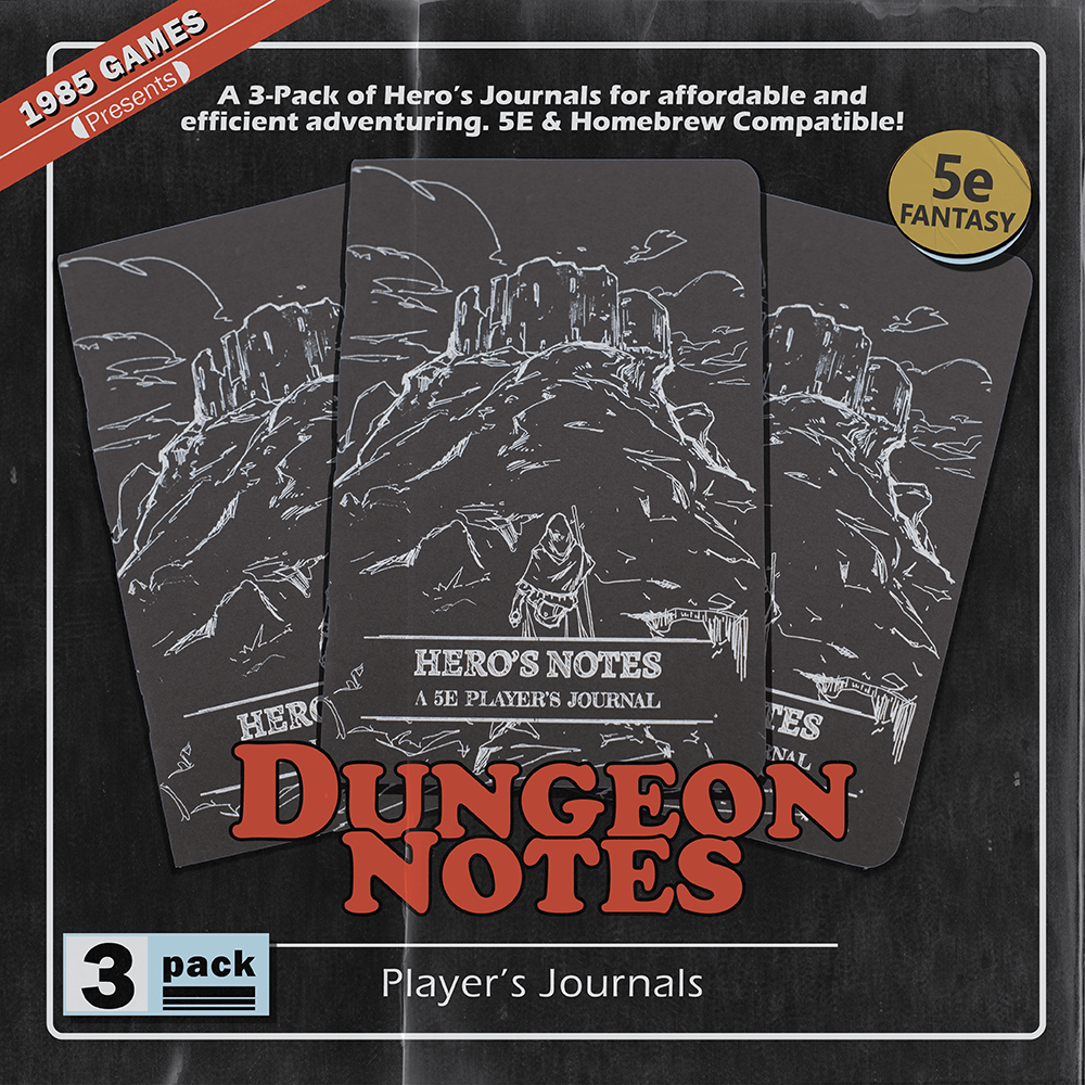 Dungeon Notes:  5E Player's Journal - Black | Gear Gaming Fayetteville